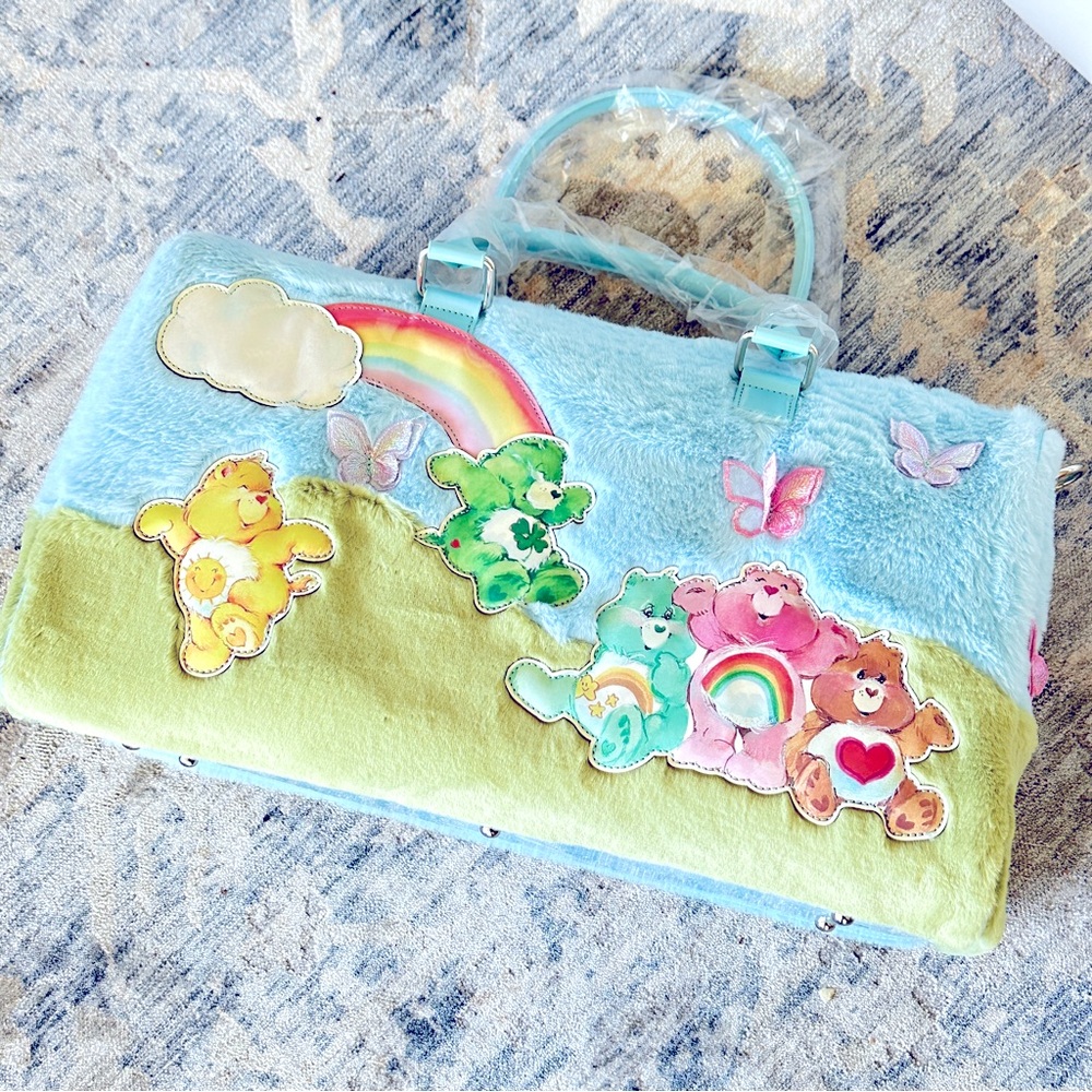 New Care Bears x Dolls Kill Weekender Travel Faux Fur Bag